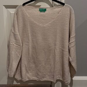 United Colors of Benetton Cream V-Neck Sweater